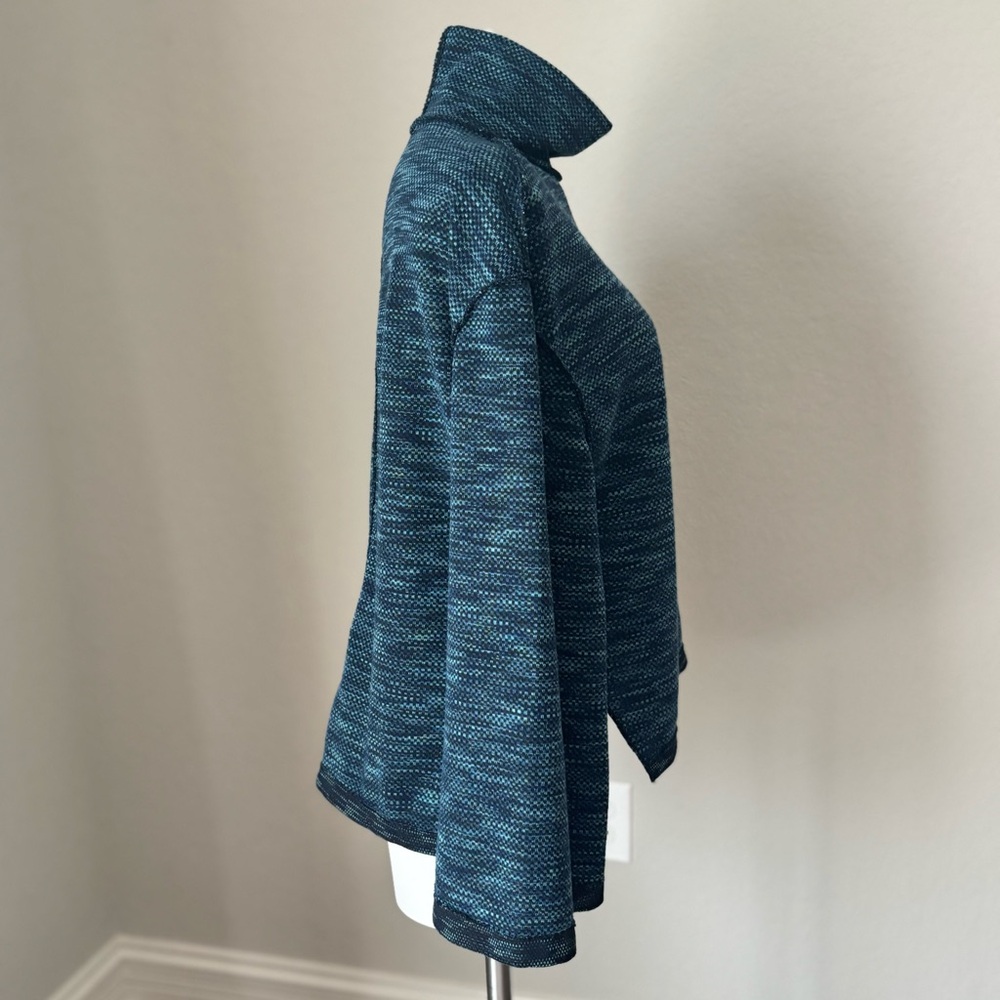 We the Free by Free People Sunny Days Space-Dye Turtleneck Sweater Blue Sz Small - Picture 2 of 10